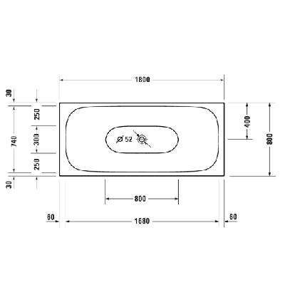 Duravit Xviu laisvai pastatoma vonia su specialiu juodu rėmu 1800x800