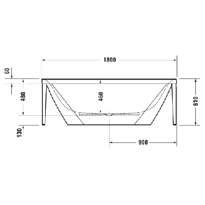 Duravit Xviu laisvai pastatoma vonia su specialiu juodu rėmu 1800x800