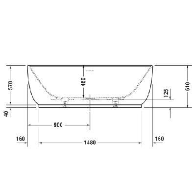 Duravit Luv laisvai pastatoma vonia DuraSolid® 1800x850