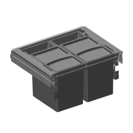 ALVEUS Albio 50 šiukšlių rūšiavimo sistema, 2x17l + 2x1l