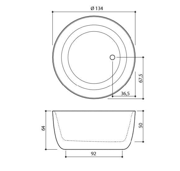Akmens masės vonia Balteco ALLURE 134x64, balta