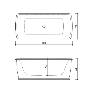 Akmens masės vonia Balteco EPOQUE 168x75, balta