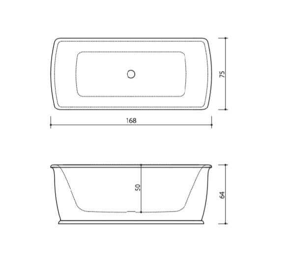 Akmens masės vonia Balteco EPOQUE 168x75, balta