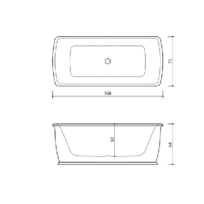 Akmens masės vonia Balteco EPOQUE 168x75, RAL spalvos šonai