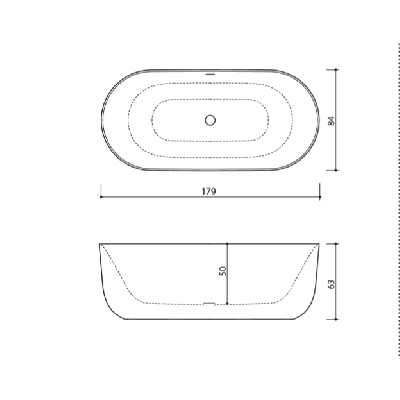 Akmens masės vonia Balteco Marin 179x84, RAL spalvos šonai