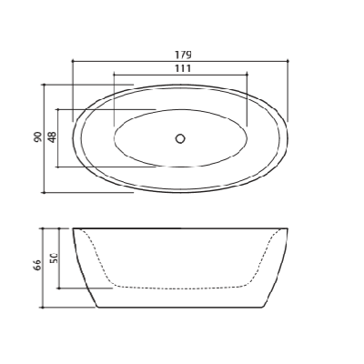 Akmens masės vonia Balteco SENZO 179x90, balta