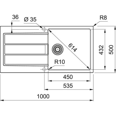 Franke S2D 611-100 tectonite plautuvė, užkemšamas ventilis, pasirenkama spalva
