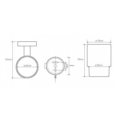 Bemeta Neo Stiklinė su laikikliu (nerūdijančio plieno spalvos)