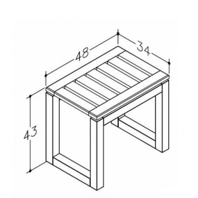 Kame suoliukas, ąžuolo masyvas, natūrali spalva