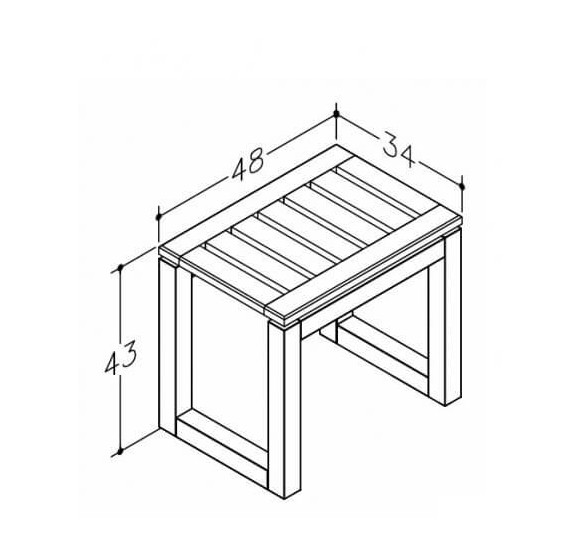 Kame suoliukas, ąžuolo masyvas, natūrali spalva