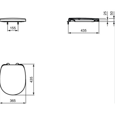 Ideal Standard CONNECT SPACE standartinis kieto plastiko dangtis
