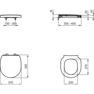 IŠPARDAVIMAS. Ideal Standard Connect Space "Soft close", kieto plastiko dangtis