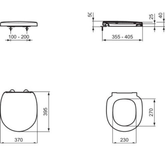 IŠPARDAVIMAS. Ideal Standard Connect Space "Soft close", kieto plastiko dangtis