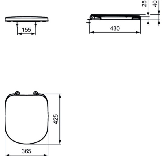 Ideal Standard TEMPO standartinis kieto plastiko dangtis