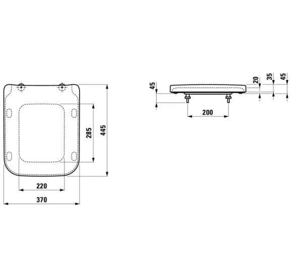 Laufen Pro s kieto plastiko dangtis su "soft close" vyriais