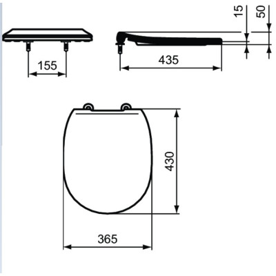 Ideal Standard CONNECT  "Soft close" itin plonas dangtis