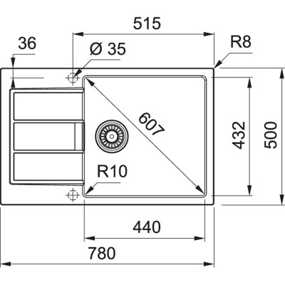 Franke plautuvė S2D 611-78 XL, pasirenkama spalva