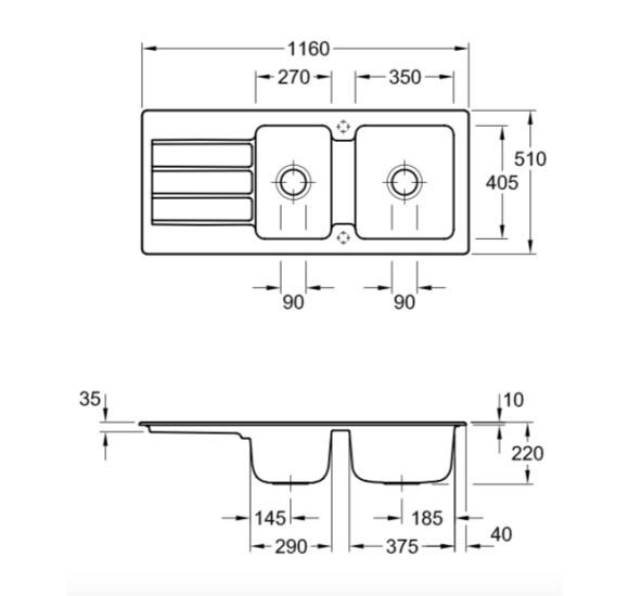 Villeroy & Boch Architectura 80 keraminė plautuvė