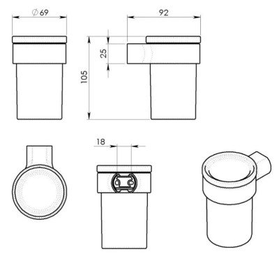 IŠPARDAVIMAS. GEDY Pirenei stiklinė, juoda, prekė iš ekspozicijos