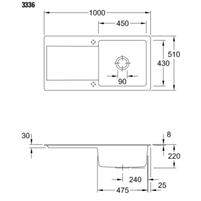 Villeroy & Boch Siluet 60 keraminė plautuvė