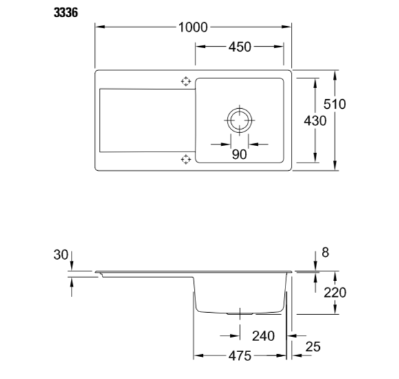 Villeroy & Boch Siluet 60 keraminė plautuvė