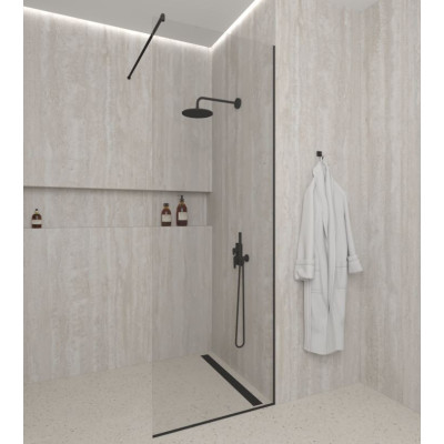 Brasta Glass dušo sienelė Dija, juodu profiliu 900x2000 mm