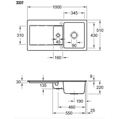 Villeroy & Boch Siluet 60 R keraminė plautuvė