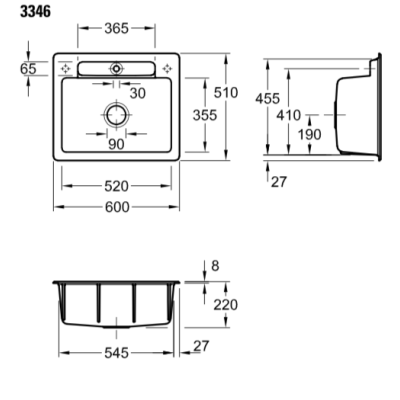 Villeroy & Boch Siluet 60 S keraminė plautuvė