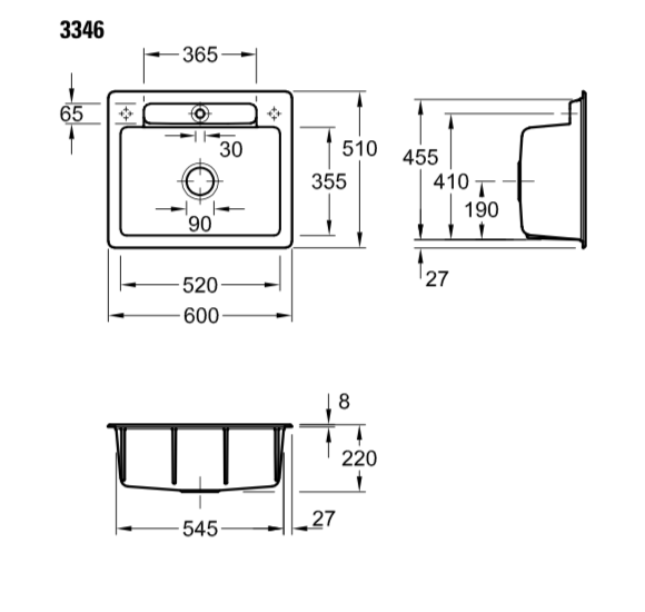 Villeroy & Boch Siluet 60 S keraminė plautuvė