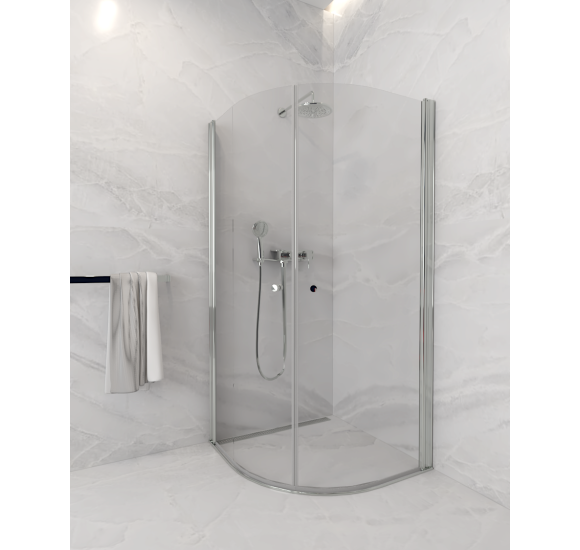 Brasta Glass Katarina pusapvalė dušo kabina, 90x90x190, pasirinkite profilių ir stiklų spalvą