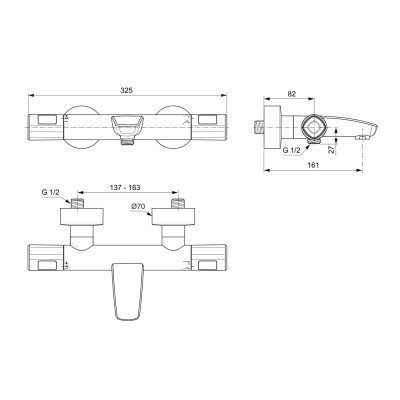 Ideal Standard Ceratherm T100 termostatinis vonios maišytuvas