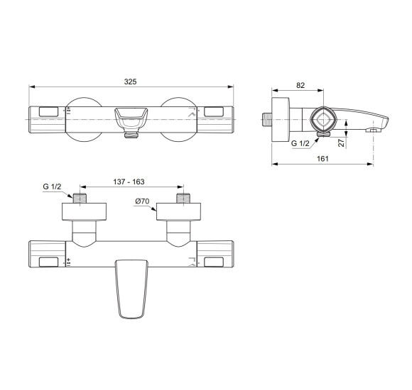 Ideal Standard Ceratherm T100 termostatinis vonios maišytuvas