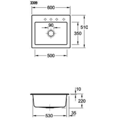 Villeroy & Boch Subway 60 S keraminė plautuvė