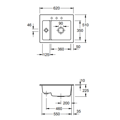 Villeroy & Boch Subway 60 XM keraminė plautuvė