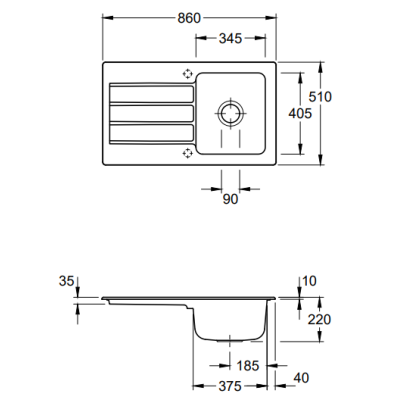 Villeroy & Boch Architectura 50 keraminė plautuvė