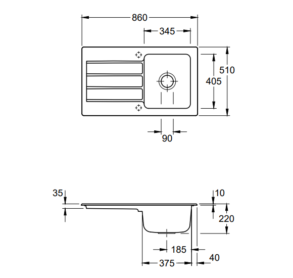 Villeroy & Boch Architectura 50 keraminė plautuvė