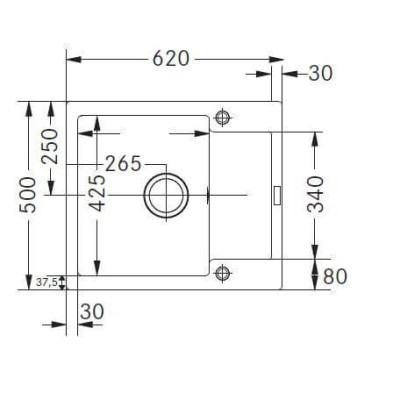 Franke  MRG 611-62 granitinė plautuvė, montuojama ant stalviršio, eksentrinis ventilis, nerūdijančio plieno rankenėlė