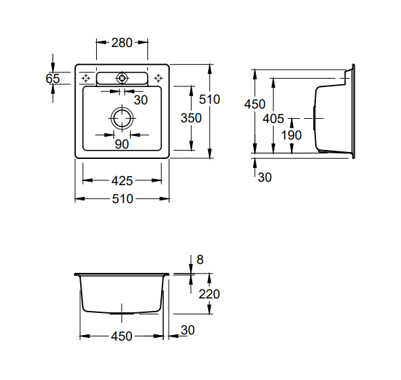 Villeroy & Boch Siluet 50 S keraminė plautuvė