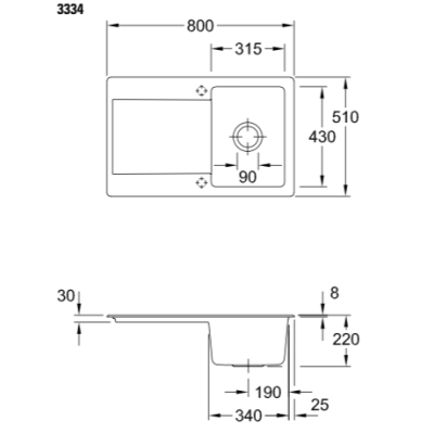 Villeroy & Boch Siluet 45 keraminė plautuvė