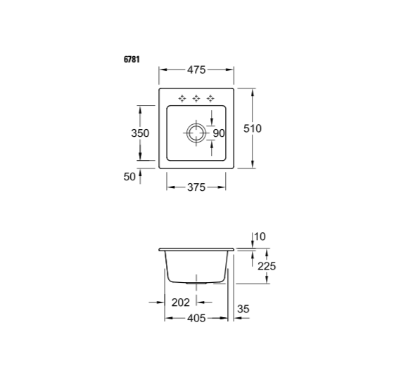 Villeroy & Boch Subway 45 XS keraminė plautuvė