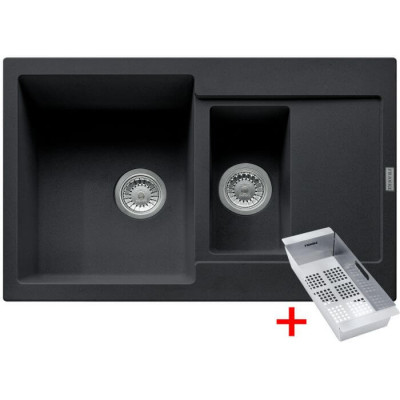 Franke MRG 651-78 granitinė plautuvė, montuojama ant stalviršio, eksentrinis ventilis, nerūdijančio plieno rankenėlė