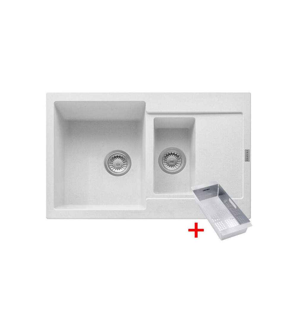 Franke MRG 651-78 granitinė plautuvė, montuojama ant stalviršio, eksentrinis ventilis, nerūdijančio plieno rankenėlė