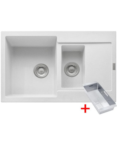 Franke MRG 651-78 granitinė plautuvė, montuojama ant stalviršio, eksentrinis ventilis, nerūdijančio plieno rankenėlė