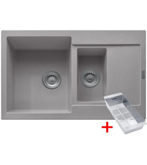 Franke MRG 651-78 granitinė plautuvė, montuojama ant stalviršio, eksentrinis ventilis, nerūdijančio plieno rankenėlė