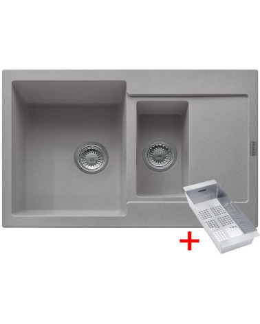 Franke MRG 651-78 granitinė plautuvė, montuojama ant stalviršio, eksentrinis ventilis, nerūdijančio plieno rankenėlė