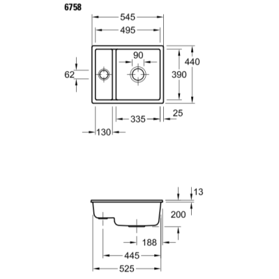 Villeroy & Boch Subway 60 XU keraminė plautuvė