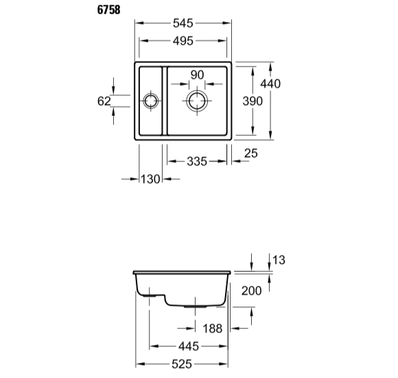 Villeroy & Boch Subway 60 XU keraminė plautuvė