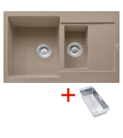 Franke MRG 651-78 granitinė plautuvė, montuojama ant stalviršio, eksentrinis ventilis, nerūdijančio plieno rankenėlė