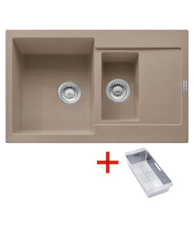 Franke MRG 651-78 granitinė plautuvė, montuojama ant stalviršio, eksentrinis ventilis, nerūdijančio plieno rankenėlė