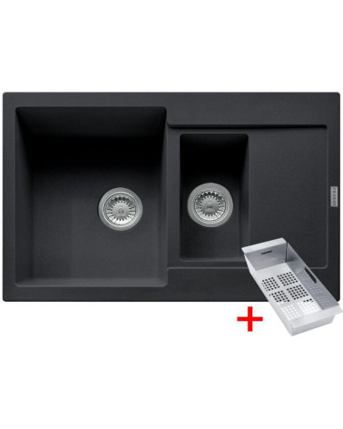 Franke MRG 651-78 granitinė plautuvė, montuojama ant stalviršio, eksentrinis ventilis, nerūdijančio plieno rankenėlė